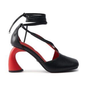 AZALEA WANG BUIKY BLACK AND RED PUMP size 7.5